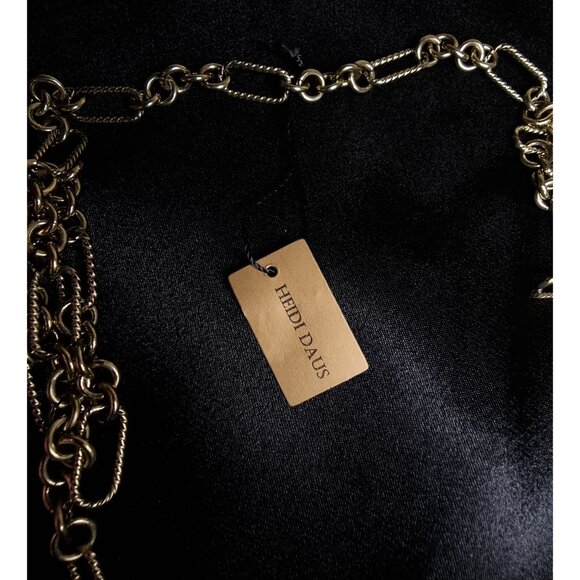 Heidi Daus Long Gold-Tone Necklace With Pink Pearl Cluster Pendants - Picture 4 of 5